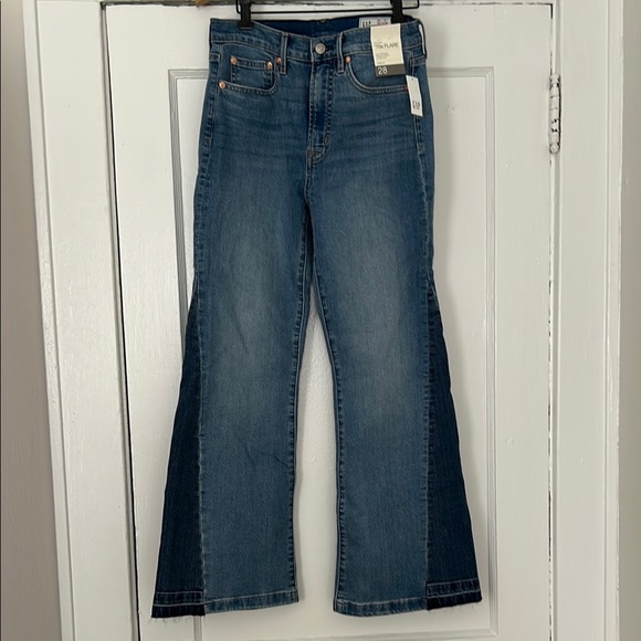 NWT Gap High Rise Patched '70s Flare Jeans - Picture 5 of 10